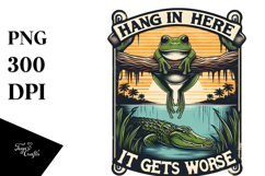 Hang In There Transparent PNG Frog in The Tree Product Image 3