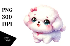 Happy Cartoon Bichpoo, Transparent PNG Product Image 1