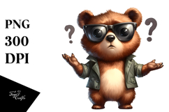 Expressive Sunglasses Bear | Summer Sticker Product Image 1