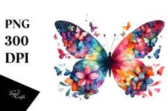Colorful Butterfly Silhouettes PNG Product Image 1