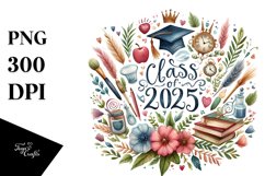 Class of 2025 Watercolor | Sublimation | Clipart Product Image 1