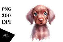 Cute Watercolor Vizsla PNG Product Image 1