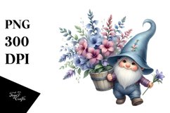 Watercolor Baby GNOME with Big Hat PNG Product Image 1