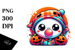 Funny Chibi-Style Ghost, PNG Product Image 1