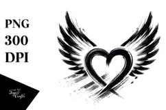 Simple Paintbrush Style Heart with Crown, PNG Product Image 1