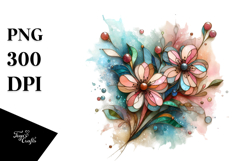Abstract Stained Cherry Blossom, Transparent PNG Product Image 1