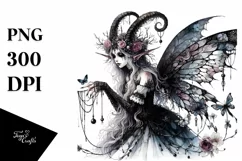 Detailed Watercolor Gothic Fairy | Clipart Product Image 1