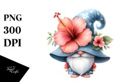 Adorable GNOME with Hibiscus PNG Product Image 1