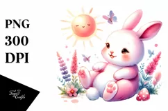 Cute Baby Bunny Playing in Sun | Clipart Product Image 3