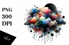 Colorful Black Watercolor Drips Product Image 3