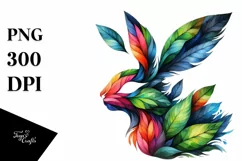 Abstract Vibrant Watercolor Rabbit, Transparent PNG Product Image 3
