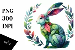 Abstract Vibrant Watercolor Rabbit, Transparent PNG Product Image 3