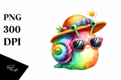 Cute Baby Snail with Sunglasses and Sun Hat Product Image 1