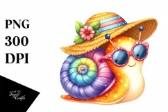 Cute Baby Snail with Sunglasses and Sun Hat Product Image 1