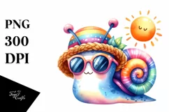 Cute Baby Snail with Sunglasses and Sun Hat Product Image 1
