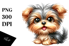 Happy Cartoon Yorkipoo PNG Product Image 1