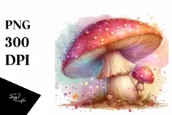 Glossy Mushroom Watercolor Splash PNG Product Image 3