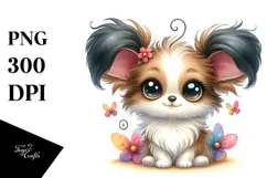 Happy Cartoon Papillon, Transparent PNG Product Image 1