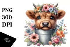 Cute Baby Highland Cow PNG Product Image 1