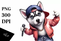 Watercolor Siberian Husky Hip Hop Singer Product Image 3