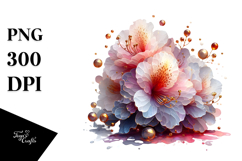 Glossy Rhododendron Splash PNG Product Image 1