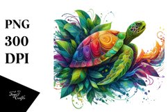 Abstract Vibrant Turtle PNG Product Image 3