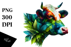 Vibrant Watercolor Cow, Transparent PNG Product Image 1