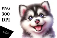 Watercolor Baby Siberian Husky Product Image 1