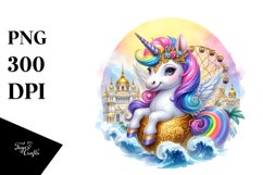 Colorful Baby Unicorn with Rio Carnival PNG Product Image 3