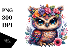 Expressive Baby Owl Sitting PNG Product Image 1