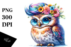 Expressive Baby Owl Sitting PNG Product Image 1