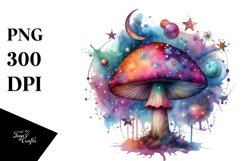 Colorful Magical Celestial Mushroom | Clipart Product Image 3