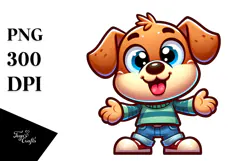 Silly Cartoon Puppy, Transparent PNG Product Image 1
