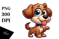 Silly Cartoon Puppy, Transparent PNG Product Image 1