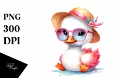 Colorful Baby Swan Sun es Sun Hat | Sublimation Clipart Product Image 1