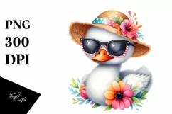 Colorful Baby Swan Sun es Sun Hat | Sublimation Clipart Product Image 1