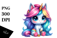 Cute Unicorn with Cool Haircut PNG Product Image 1