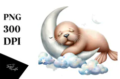 Dreamy Baby Walrus, Transparent PNG Product Image 1