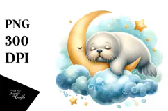 Dreamy Baby Walrus, Transparent PNG Product Image 1