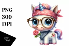 Expressive Baby Unicorn with Fancy es | Sublimation | Product Image 3