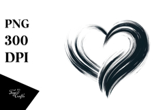 Simple Paintbrush Style Heart, PNG Product Image 1
