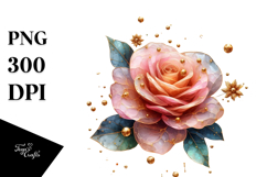 Rose with Golden Insertions PNG Product Image 1