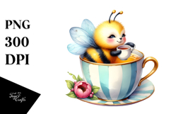 Baby Bee Teacup Clipart Product Image 1