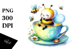 Baby Bee Teacup | Sublimation Clipart Product Image 1