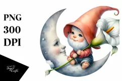 Watercolor Baby GNOME with Big Hat, Calla Lily Product Image 1