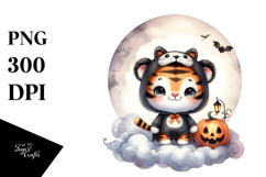 Cute Tiger Halloween Image PNG Product Image 1