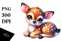 Resting Baby Deer by Carousel | Sublimation Clipart Product Image 3