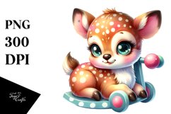 Resting Baby Deer by Carousel | Sublimation Clipart Product Image 1