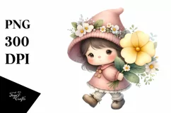 Watercolor Baby GNOME with Big Hat, Primrose Product Image 1