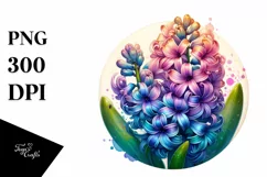 Shiny Stained Hyacinth Round Wood | Sublimation | Clipart Product Image 1